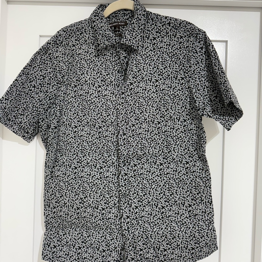 Michael Kors Black and White Patterned Shirt